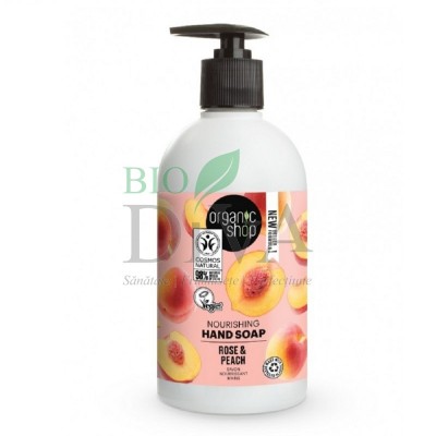 Săpun lichid nutritiv cu piersică și trandafir Rose Peach Organic 500 ml Shop