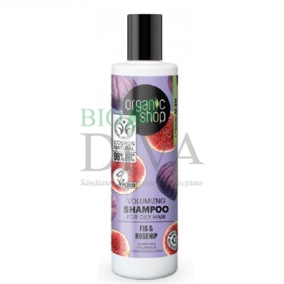 Șampon pentru păr gras cu smochine și măceșe Fig Rosehip Organic Shop