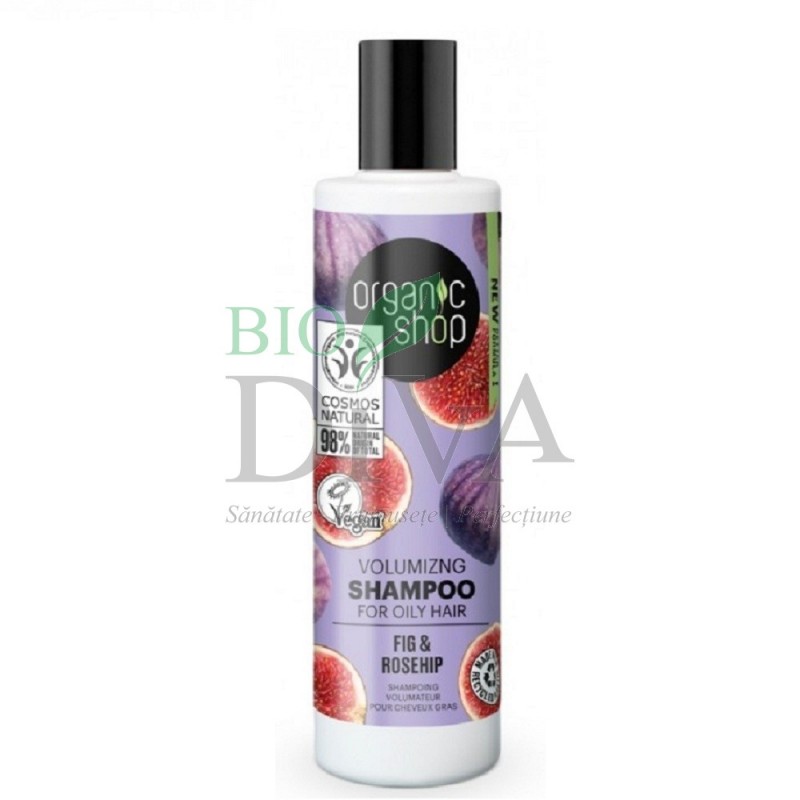 Șampon pentru păr gras cu smochine și măceșe Fig Rosehip Organic Shop