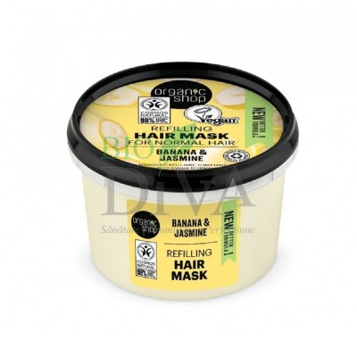 Mască de păr tonifiantă cu banane și iasomie Banana Jasmine Organic Shop