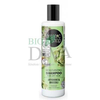 Șampon hidratant păr uscat cu broccoli Artichoke Broccoli Organic Shop