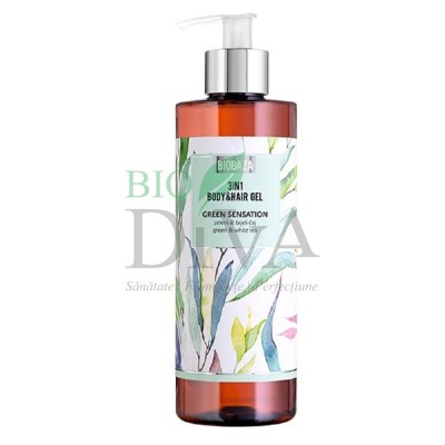 Șampon și gel de duș natural cu ceai verde Green Sensation 400 ml Biobaza