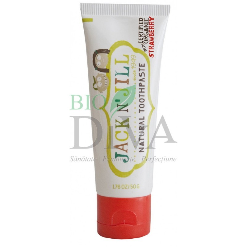 Pastă de dinți naturală cu aromă de căpșuni 50 g Jack N'Jill