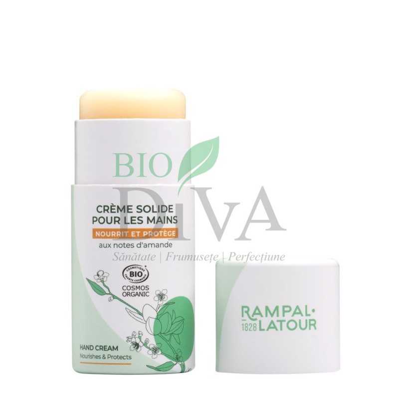 Cremă de mâini organică solidă cu migdale (zero waste) 27 g Rampal Latour