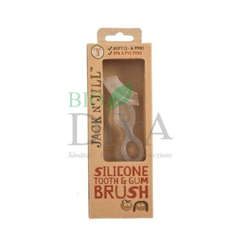 Periuță siliconică pentru dinți și gingii 2-6 ani Jack N'Jill