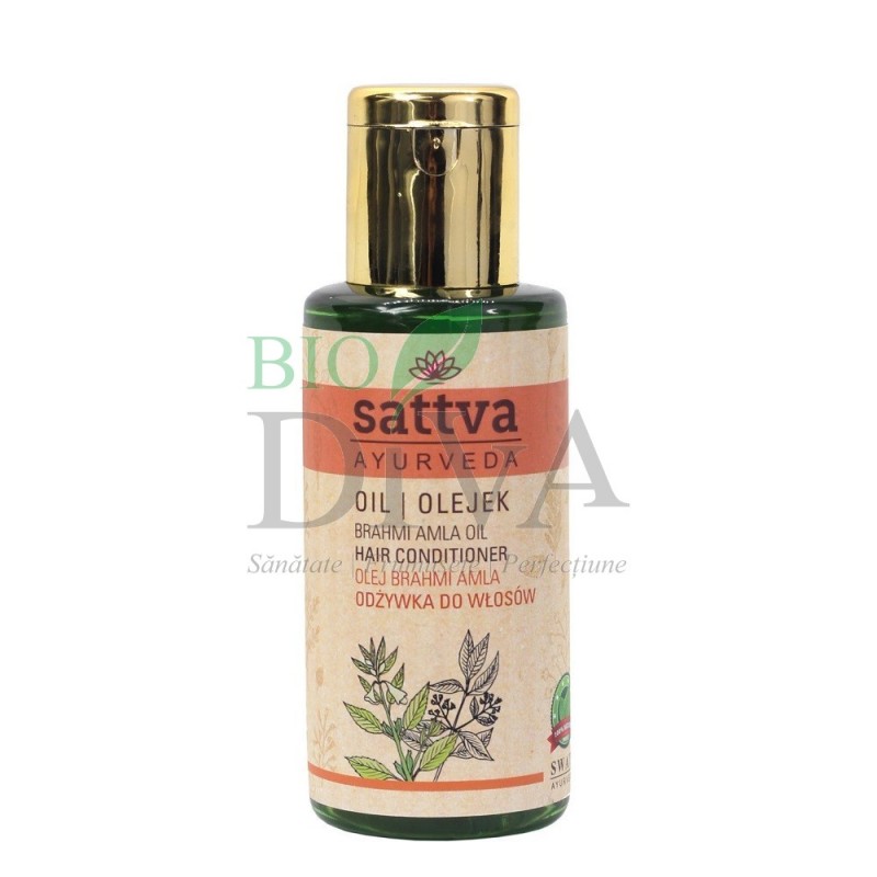 Ulei anticădere și creștere păr cu amlă și brahmi 100 ml Sattva Ayurveda