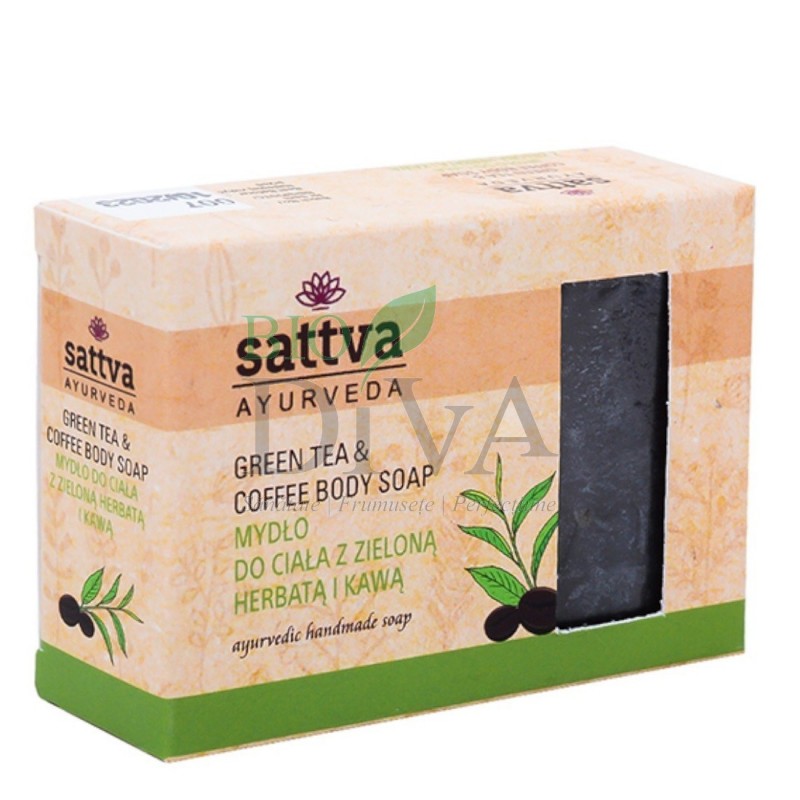 Săpun cu glicerină, cafea și ceai verde 125 g Sattva Ayurveda