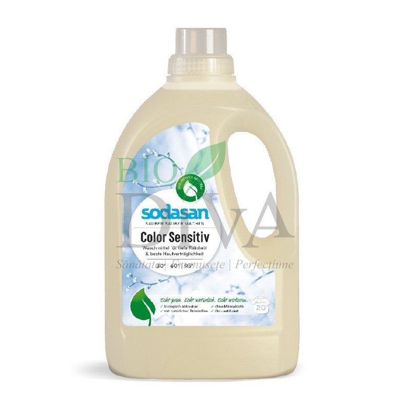 Detergent ecologic lichid sensitive pentru rufe albe și colorate bebeluși 1.5L SODASAN