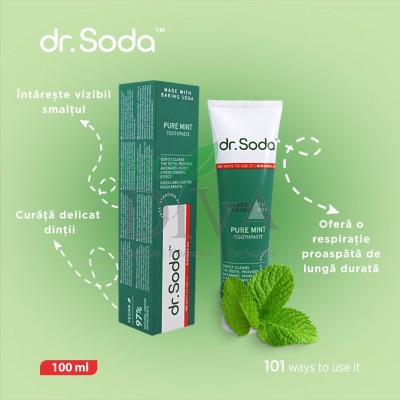 Pastă de dinți cu bicarbonat de sodiu Pure Mint Dr. Soda