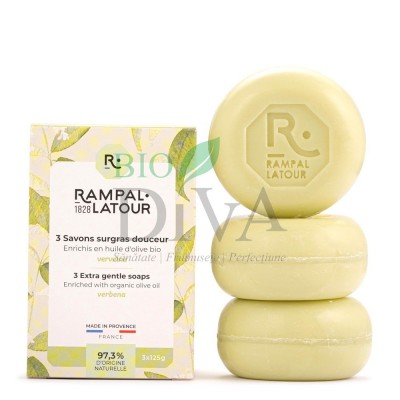 Pachet 3 sapunuri naturale cu verbina si ulei de masline RAMPAL LATOUR
