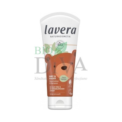 Șampon și gel de duș pentru copii fără parfum Baby & Children Sensitiv Lavera