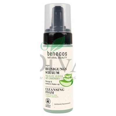 Spumă de curățare delicată cu aloe vera si lavandă bio Benecos
