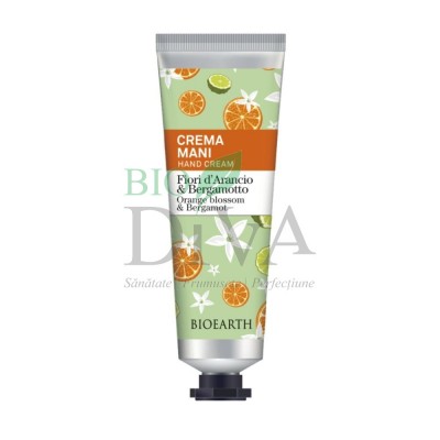 Crema de maini cu flori de portocal si bergamota Bioearth