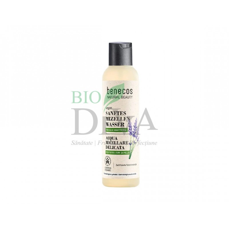 Apă micelară blândă cu aloe Vera și lavandă Benecos