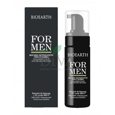 Spumă de ras și de curățare ten și barbă pentru bărbați Bioearth