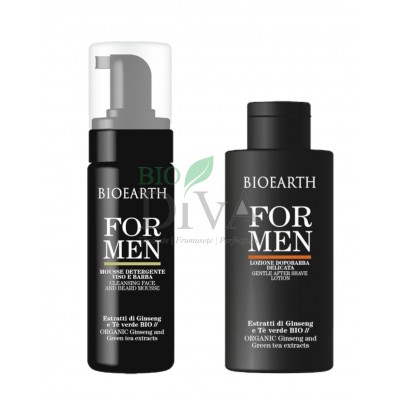 Set produse pentru bărbierit spumă de ras și aftershave Bioearth