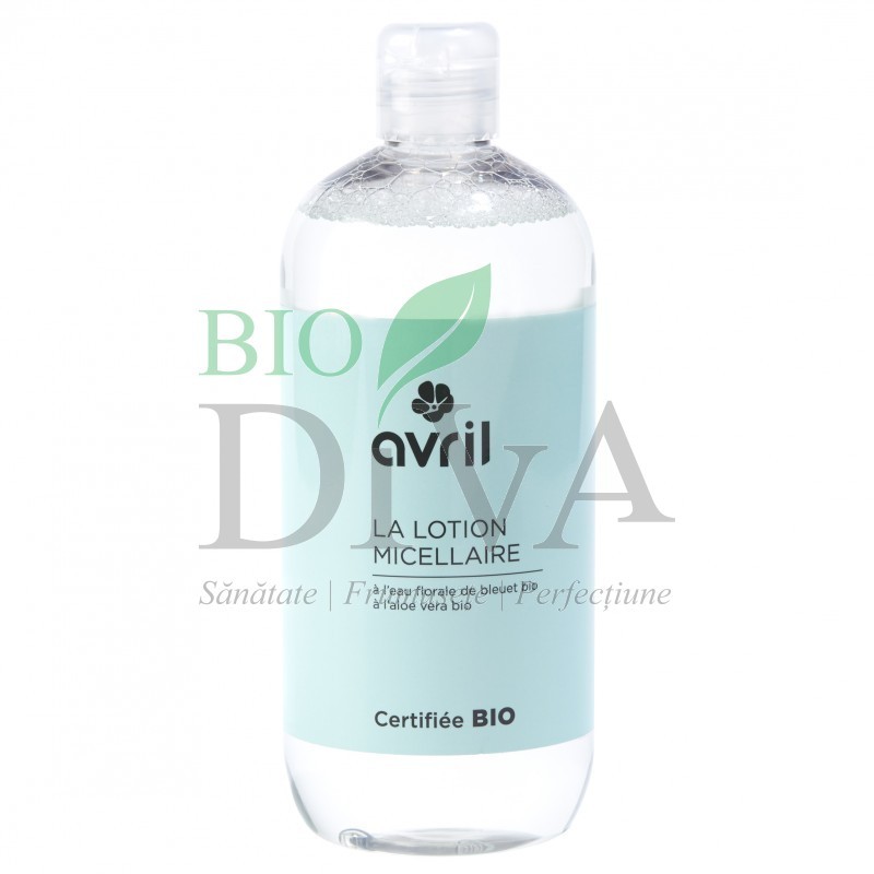 Lotiune micelara bio cu apa de albastrele si aloe vera AVRIL