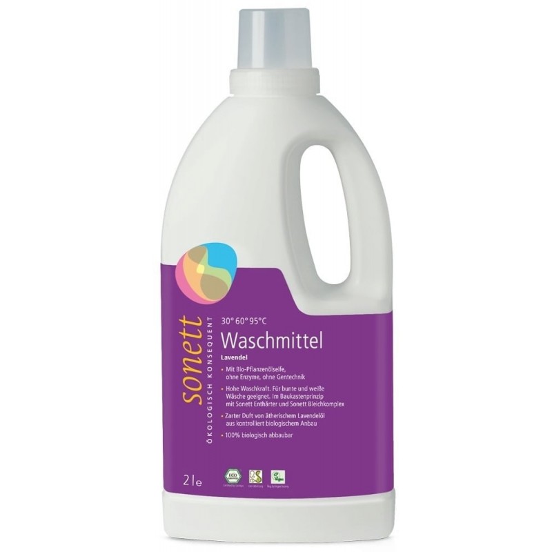 Detergent ecologic lichid pentru rufe albe și colorate cu lavandă 2L SONETT