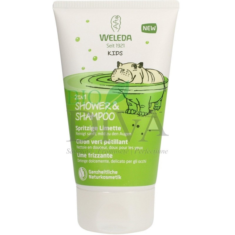 Gel de duș și șampon 2 în 1 cu lime Kids bio Weleda